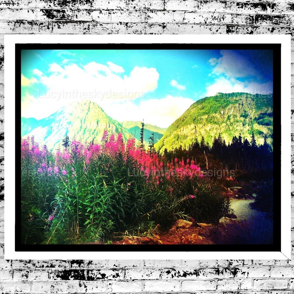 Art Print Mountain Landscape Photography Washington State Four Big Ice Caves